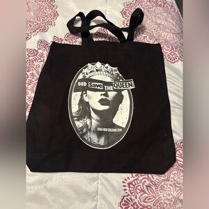 Black Graphic Tote Bag